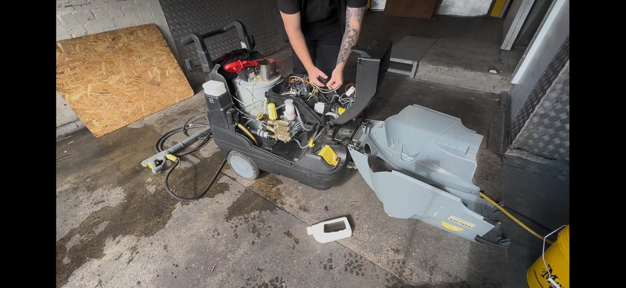 Testing a pressure washer electrical components